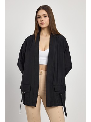 Rays 4194A Cep Detay Kimono Siyah