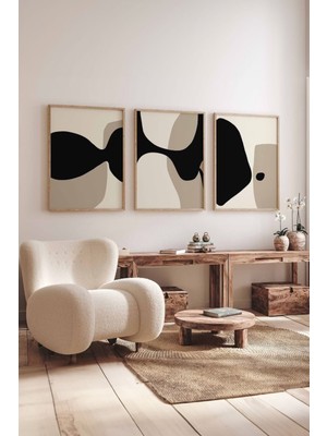 Artavessa 3 Parça Gerçek Ahşap Çerçeveli Tablo Seti - Artsycerceve8