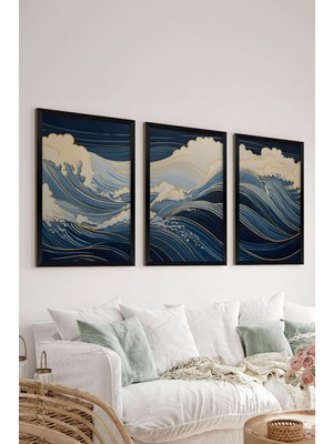 Artavessa 3 Parça Siyah Çerçeve Görünümlü Mdf Poster Tablo Seti - Set 4