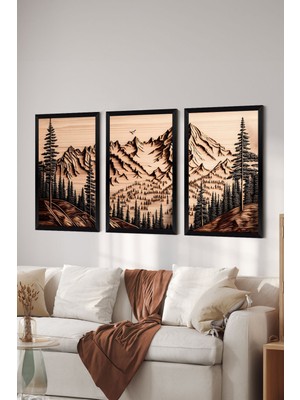 Artavessa 3 Parça Siyah Çerçeve Görünümlü Mdf Poster Tablo Seti - Set 1