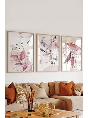 Artavessa 3 Parça Gerçek Ahşap Çerçeveli Tablo Seti - ARTSYCERCEVE14