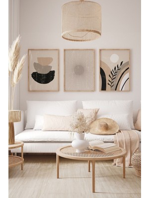 Artavessa 3 Parça Gerçek Ahşap Çerçeveli Tablo Seti - ARTSYCERCEVE11