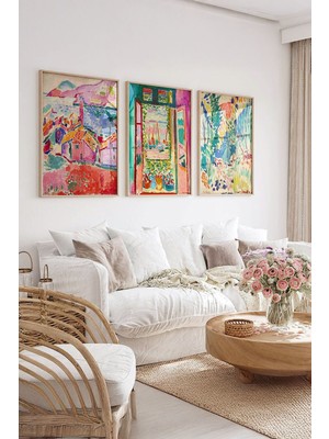 Artavessa Gerçek Ahşap Çerçeveli 3 Parça 3D Poster Tablo Seti - ERSY3SET14