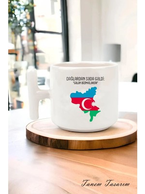 Tanem Azerbaycan Tasarımlı Baskılı T Kupa Bardak , Azeri, Bakü, Qarabağ, Karabağ, Baskılı Kupa Bardağı