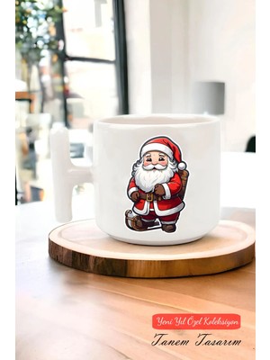 Tanem Yeni Yıl Yılbaşı Noel Tasarımlı T Kulp Seramik Kupa