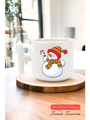 Tanem Yeni Yıl Yılbaşı Noel Tasarımlı T Kulp Seramik Kupa