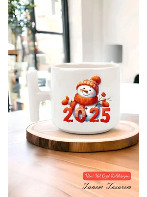 Tanem Yeni Yıl Yılbaşı Noel Tasarımlı T Kulp Seramik Kupa 3