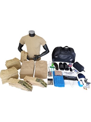 Balkonda Asker 24'lü ekonomik paket fanila külot çorap ful 101 parça ihtiyaç malzeme seti acemi bedelli asker KFAS24-1L