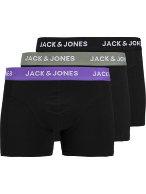 Jack & Jones Erkek Jacaxel 3'lü Boxer 12268482 Siyah