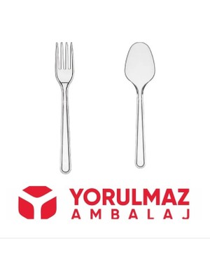 Yorulmaz Ambalaj Lüks Plastik Şeffaf Çatal Kaşık Seti 50 Adet