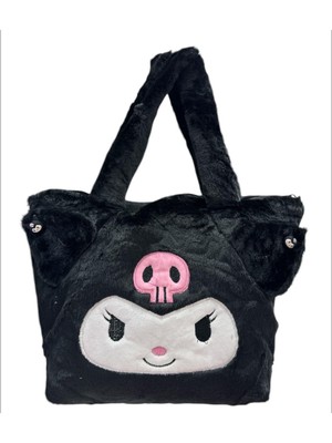 Piraye Gift Sanrio Kuromi Peluş Kol Çantası Büyük Boy Siyah