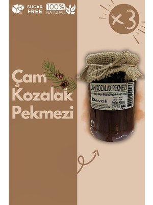 Dr. Devalı Devalı 3 Adet Doğal Çam Kozalak Pekmezi (Şekersiz) 800 gr