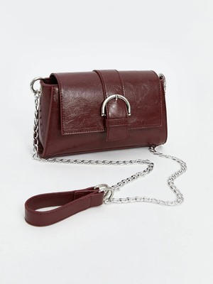 LC Waikiki Bordo Deri Görünümlü Kadın Omuz Çantası