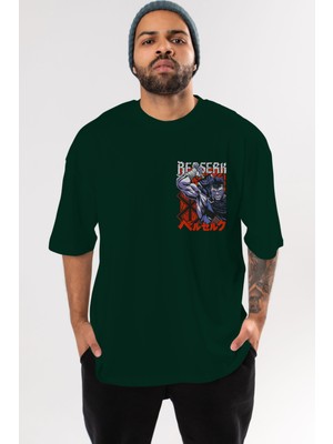 Ankhises Guts Berserk Ön Sol Baskılı Oversize T-Shirt Erkek Kadın Unisex  Pamuk Bisiklet Yaka Tişort