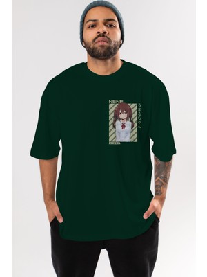 Ankhises Nene Ebina 1 Ön Sol Baskılı Oversize T-Shirt Erkek Kadın Unisex  Pamuk Bisiklet Yaka Tişort