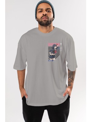 Ankhises Ryuuko Matoi 6 Ön Sol Baskılı Oversize T-Shirt Erkek Kadın Unisex Pamuk Bisiklet Yaka Tişort