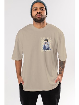 Ankhises Kotarou Katsura Gıntama Ön Sol Baskılı Oversize T-Shirt Erkek Kadın Unisex Pamuk Bisiklet Yaka Tişort