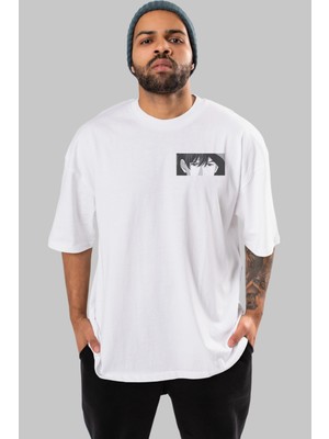 Ankhises Wen-Li Yang 1 Ön Sol Baskılı Oversize T-Shirt Erkek Kadın Unisex  Pamuk Bisiklet Yaka Tişort