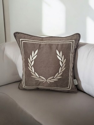 Nakış Home Design Nakış Işlemeli Biyeli Başak Desen Kırlent Kılıfı