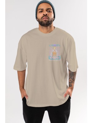 Ankhises Naruto (8) Ön Sol Baskılı Oversize T-Shirt Erkek Kadın Unisex Pamuk Bisiklet Yaka Tişort