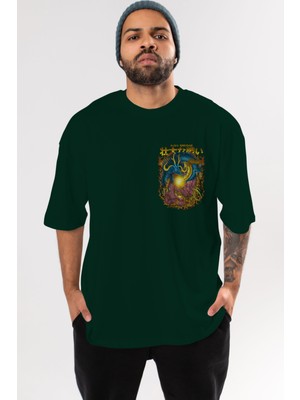 Ankhises One Pıece (4) Ön Sol Baskılı Oversize T-Shirt Erkek Kadın Unisex  Pamuk Bisiklet Yaka Tişort