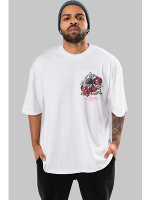 Ankhises One Piece Snakeman Ön Sol Baskılı Oversize T-Shirt Erkek Kadın Unisex  Pamuk Bisiklet Yaka Tişort