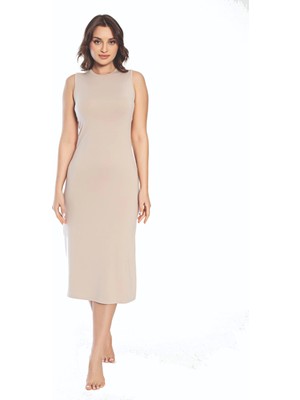 Shop58 3164 Kalın Askı Uzun Viskon Elbise Kombinezon