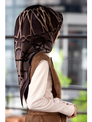 Vissona %100 Twill Türk Motifi  Desenli Taş Renkli 90x90 Eşarp Dikim Şekli: El Dikişi