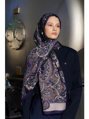 Madame Polo Etnik Desenli Şal Mor Renkli Soft Kumaş Hafif ve Kırışmaya Dayanıklı 70x180 cm