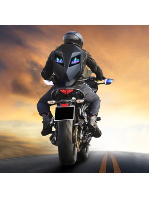 Endro LED Gözlü Motorcu Çantası Su Geçirmez Özellikli Siyah Sırt Çantası Darbelere Dayanıklı Malzeme