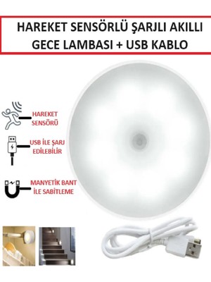 Speed Out Hareket Sensörlü USB Şarjlı LED Işık Gece Lambası Mutfak Salon Merdiven Yatak Odası Dolap Içi