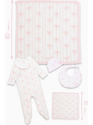 Atelier Babbi 5'li Yenidoğan Seti - Pembe Kurdeleli Kız Çocuk İçin Özel Tasarım