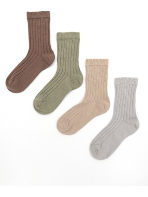 Karamila 4'lü Erkek Çocuk Çorap Dikişsiz Pamuk