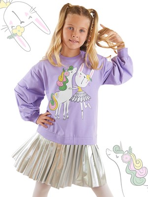 Mshb&G Balerin Unicorn Kız Çocuk Pileli Elbise