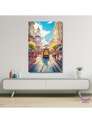 Abart Art Tekli Dikey Kanvas Istanbul Istiklal Caddesi Tasarımı