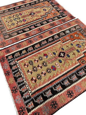 Burak Halı El Dokuma Çift Kuruhüyük Kilimi 120 x 180 Kök Boya  Yün Kilim