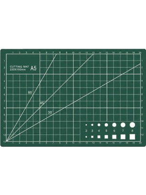A5 Kesme Matı Patchwork - Cutting Mat - Kesme Tablası - Kesim Altlığı - 22*15 cm - Yeşil