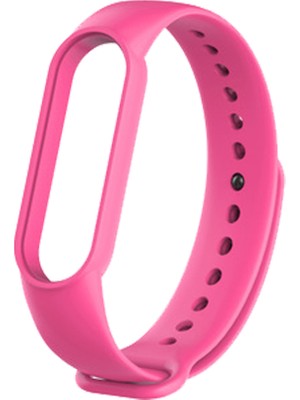 Kyver Xiaomi Mi Band 5 ve 6 Akıllı Bileklik Silikon Kordon Kayış Pembe