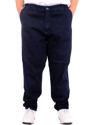 Mode Xl Büyük Beden Erkek Kot Pantolon Yan Cep Chıno 18880 Lacivert