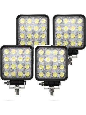 Araç Iş Makinesi Çalışma Sis Lambası 16 LED Projektör Off Road Tekne Kamyon Traktör 4 Ad.