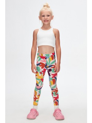 Lovetti Cutouts Foliage Kız Çocuk Yazlık Desenli Tayt