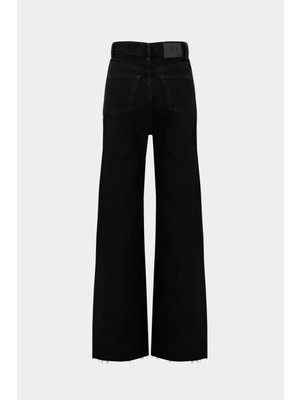 High Waist Wed Leg Kar Yıkama Geniş Paça Dikişsiz Jean