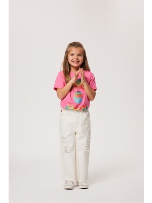 Lee Cooper Lastikli Bel Beyaz Kız Çocuk Denim Pantolon 232 Lcg 121003 Maldives White Jean