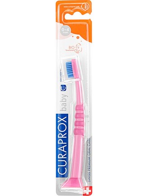 Curaprox Baby 0-4 Yaş Pembe Bebek Diş Fırçası Yüksek Temizleme Verimliliği ile Güvenli Kullanım