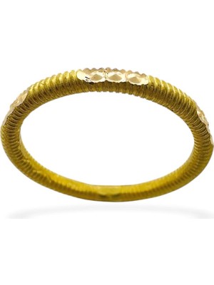 MaGold 22 Ayar Altın Noktalı Ajda Yüzük Alyans Çok Şık