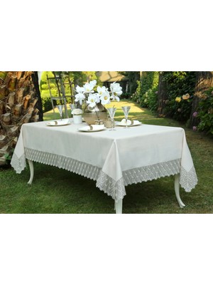 Anemon Model Güpürlü Masa Örtüsü