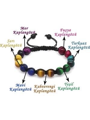 Tesbihname Makrome Örgülü Küre Kesim Çoklu Kaplangözü Doğaltaş Kombinli Kadın Enerji Bilekliği