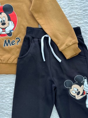 Sevimli Mickey Mouse Baskılı Çoçuk Eşofman Takımı