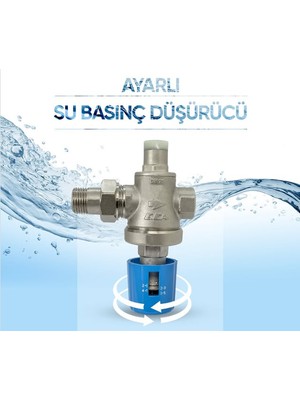 E.C.A Volanlı Tip Su Basınç Düşürücü Valf 3/4" Iç Vida x Rakorlu 602111110