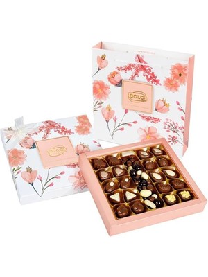 Bolçi Flower Kutu Hediye Spesiyal Çikolata 350g Bayramlık Çikolata Şık Tasarım